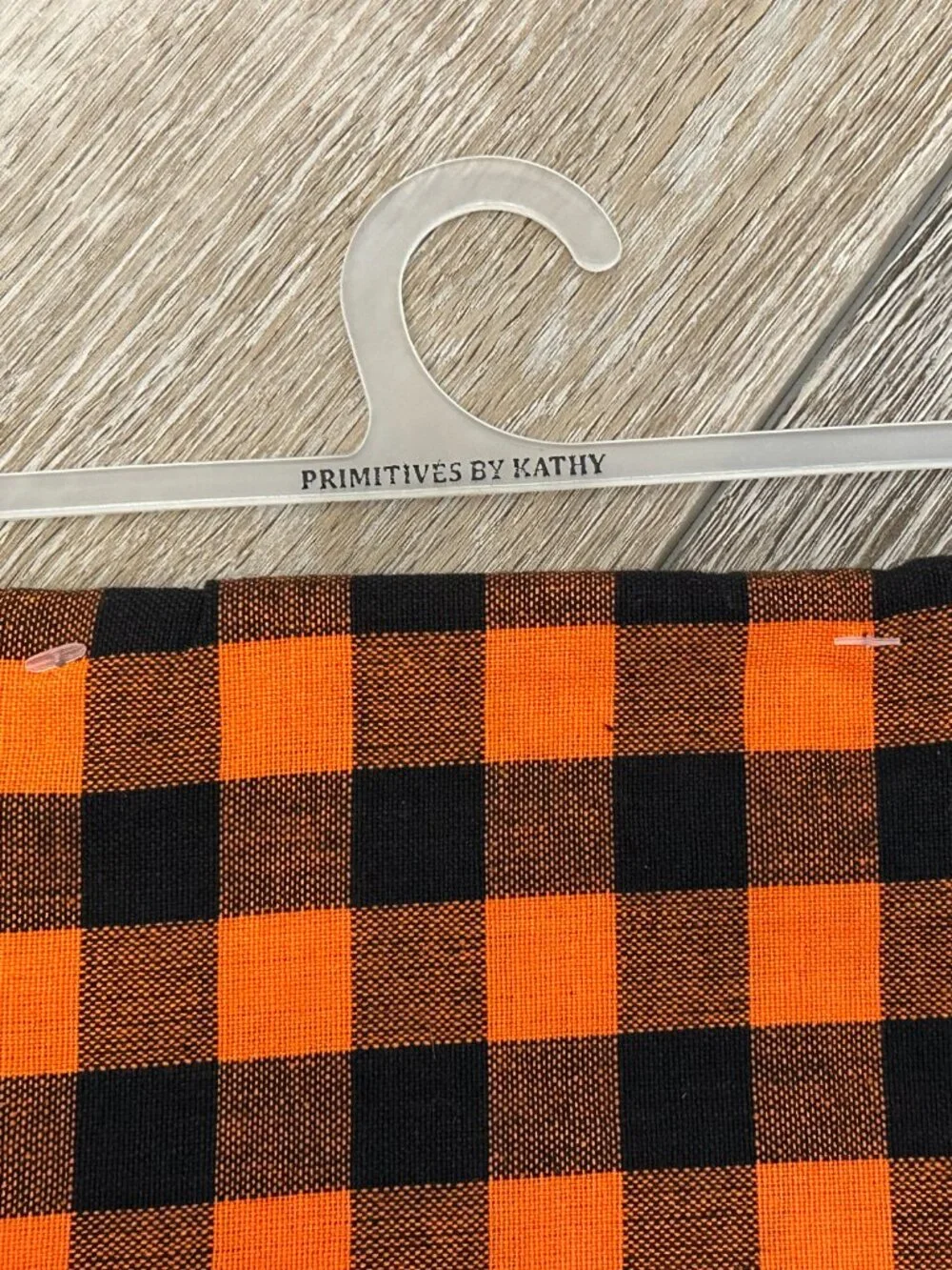 NWT Primitives by Kathy Kitchen Towel Black & Orange Plaid Halloween Fall